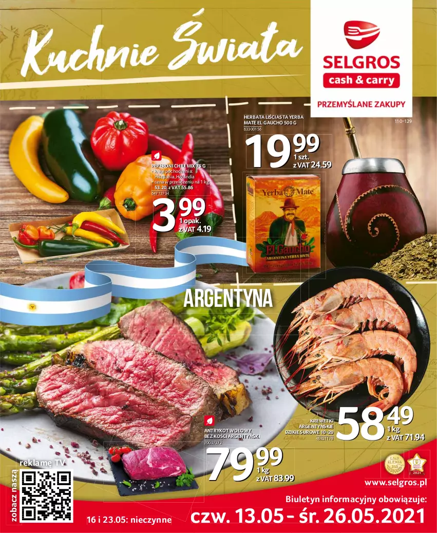 Gazetka promocyjna Selgros - Katalog Kuchnie Świata - ważna 08.03 do 04.08.2021 - strona 1 - produkty: Antrykot wołowy, Herbata, Krewetki, LG
