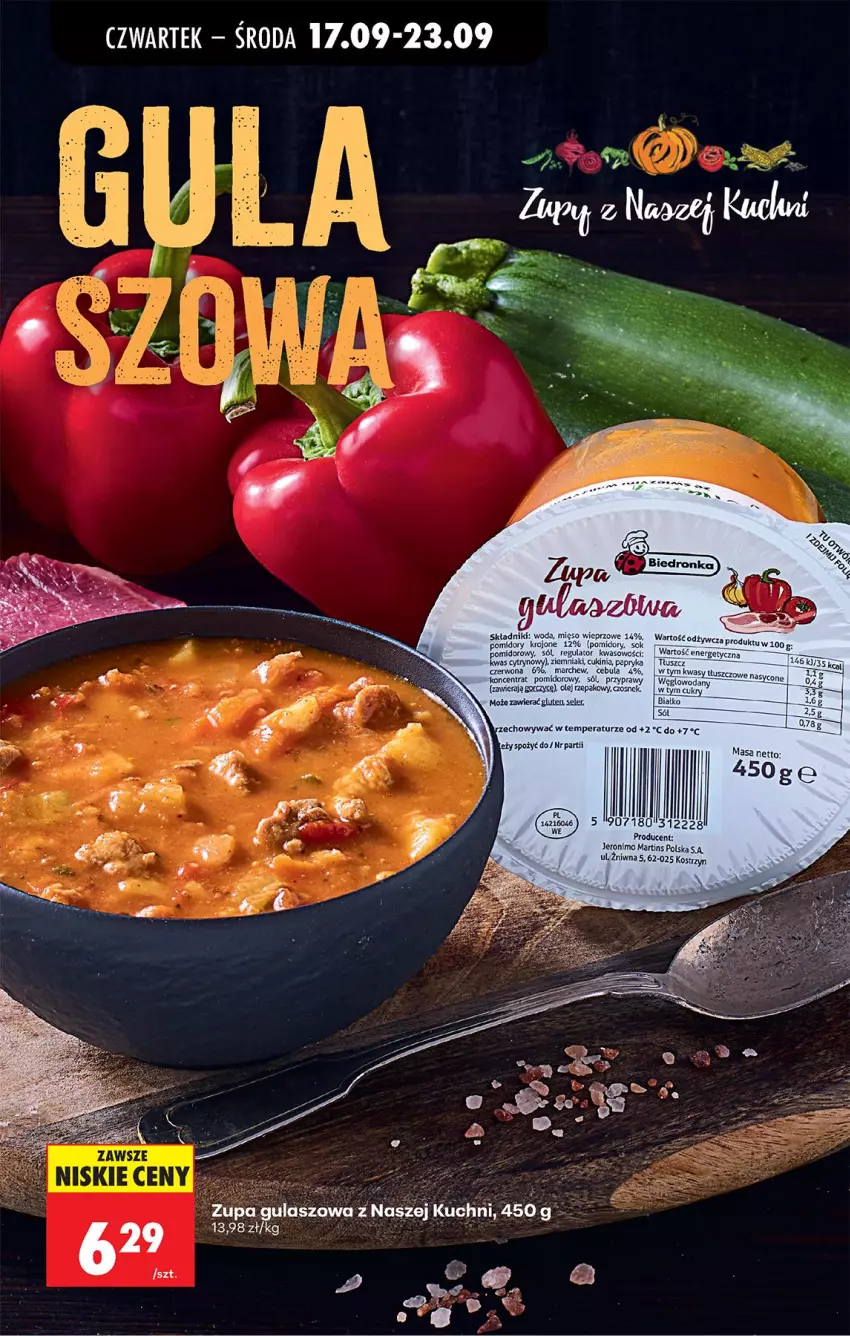 Gazetka promocyjna Biedronka - Od Czwartku - ważna 17.09 do 23.09.2026 - strona 29 - produkty: Cebula, Koncentrat pomidorowy, Kwas cytrynowy, Mięso, Mięso wieprzowe, Olej, Olej rzepakowy, Papryka, Pomidory, Pomidory krojone, Przyprawy, Sok, Sól, Woda, Ziemniaki, Zupa