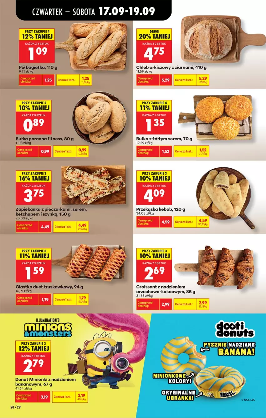 Gazetka promocyjna Biedronka - Od Czwartku - ważna 17.09 do 23.09.2026 - strona 40 - produkty: Bagietka, Bułka, Chleb, Croissant, Donut, Gin, Kakao, Kebab, Ketchup, Piec, Pieczarka, Półbagietka, Por, Ser, Zapiekanka