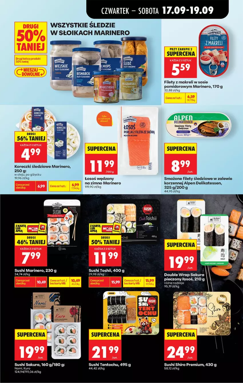 Gazetka promocyjna Biedronka - Od Czwartku - ważna 17.09 do 23.09.2026 - strona 47 - produkty: Koreczki śledziowe, Olej, Piec, Por, Sos, Sushi