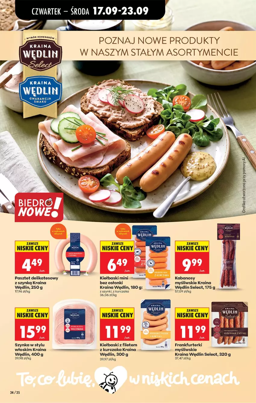 Gazetka promocyjna Biedronka - Od Czwartku - ważna 17.09 do 23.09.2026 - strona 52 - produkty: Frankfurterki, Kabanos, Kurczak, Pasztet, Ser, Szynka