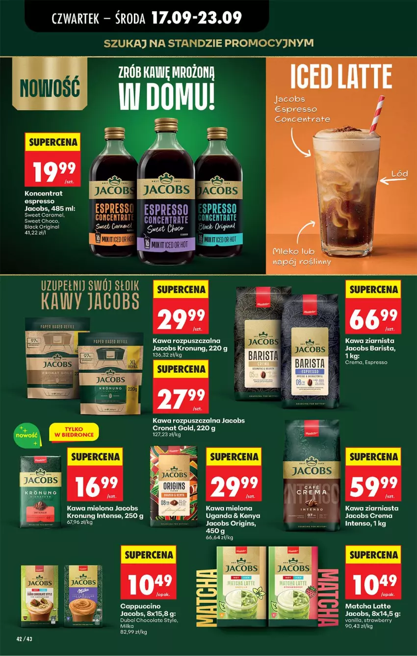 Gazetka promocyjna Biedronka - Od Czwartku - ważna 17.09 do 23.09.2026 - strona 62 - produkty: Cappuccino, Gin, Jacobs, Kawa, Kawa mielona, Kawa rozpuszczalna, Kawa ziarnista, Koc, Lack, Milka