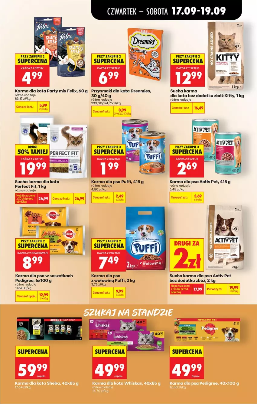 Gazetka promocyjna Biedronka - Od Czwartku - ważna 17.09 do 23.09.2026 - strona 75 - produkty: Felix, Pedigree, Przysmaki, Puf, Sucha karma, Wołowina