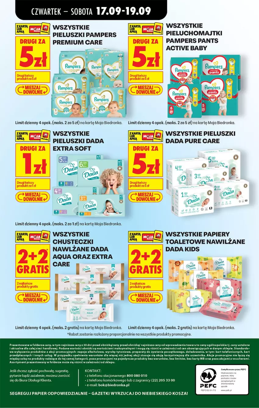 Gazetka promocyjna Biedronka - Od Czwartku - ważna 17.09 do 23.09.2026 - strona 83 - produkty: Chusteczki, Dada, Gra, Inka, Kosz, Majtki, Napoje, Pampers, Papier, Pieluchomajtki, Por, Pur, Telefon