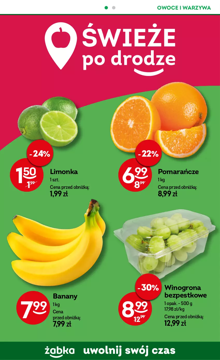 Gazetka promocyjna Żabka - ważna 29.01 do 11.02.2025 - strona 32 - produkty: Banany, Limonka, Owoce, Pomarańcze, Warzywa, Wino, Winogrona, Winogrona bezpestkowe