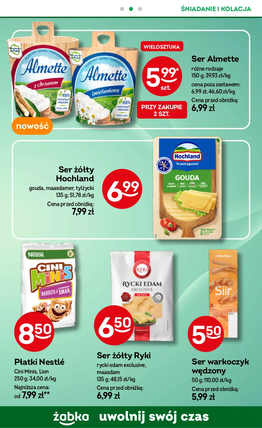 Gazetka promocyjna Żabka - ważna 29.01 do 11.02.2025 - strona 35 - produkty: Almette, Cini Minis, Edam, Gouda, Hochland, Koc, Lion, Maasdam, Nestlé, Rycki Edam, Ser