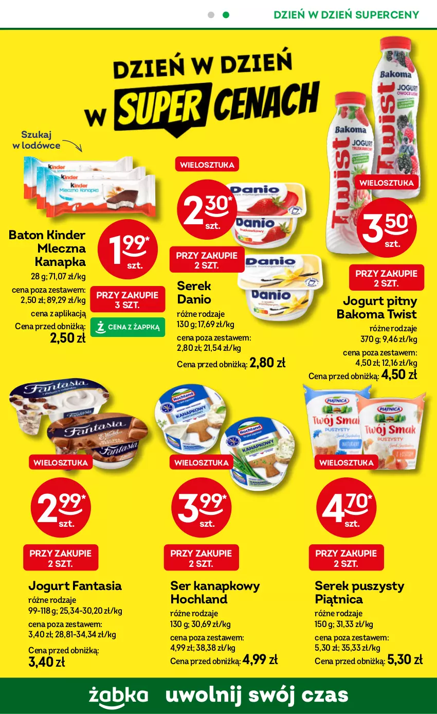 Gazetka promocyjna Żabka - ważna 29.01 do 11.02.2025 - strona 41 - produkty: Bakoma, Baton, Danio, Fa, Fanta, Hochland, Jogurt, Jogurt pitny, Kinder, Mleczna kanapka, Piątnica, Ser, Serek, Serek puszysty