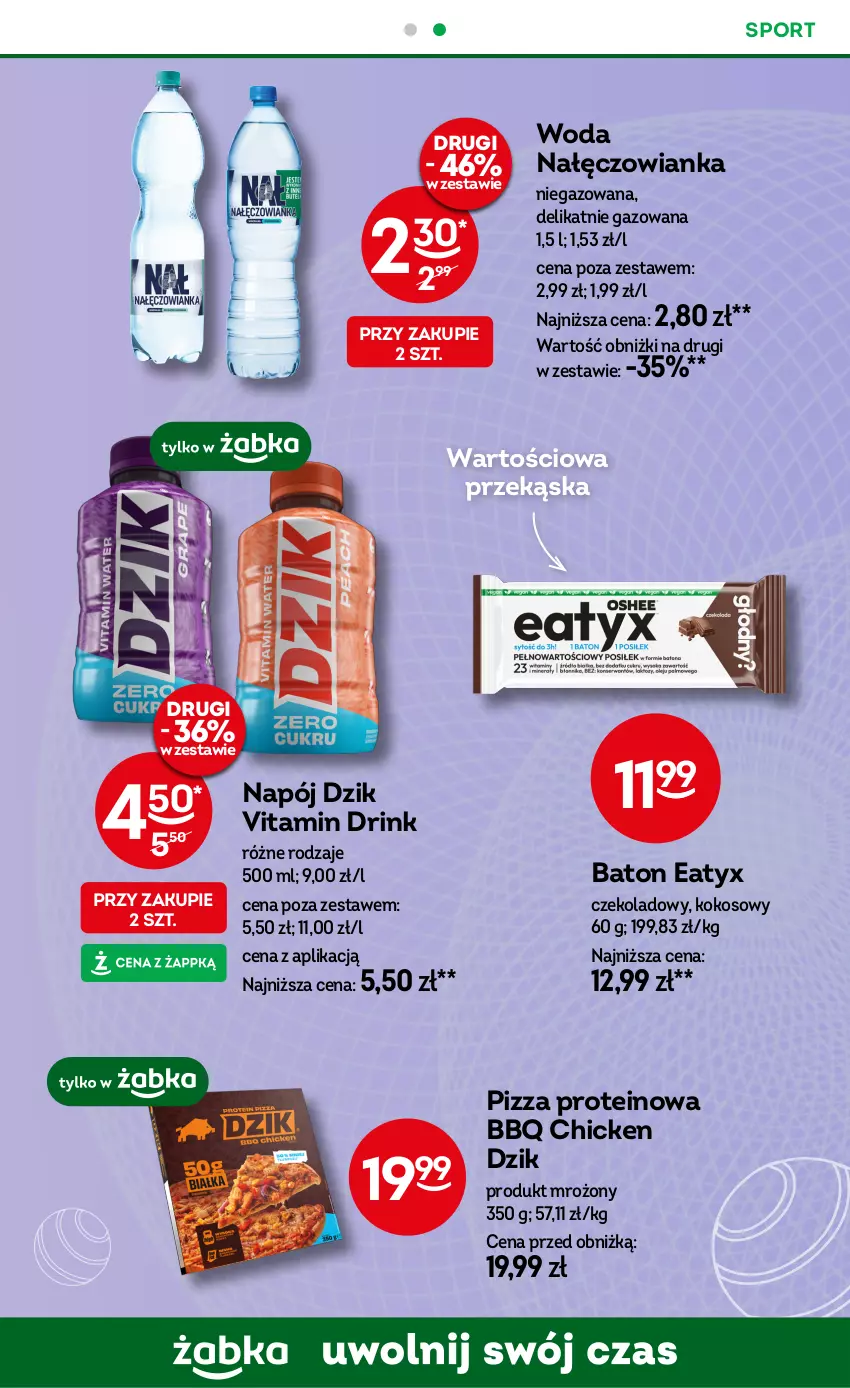 Gazetka promocyjna Żabka - ważna 29.01 do 11.02.2025 - strona 53 - produkty: Baton, Kokos, Nałęczowianka, Napój, Pizza, Por, Sport, Woda