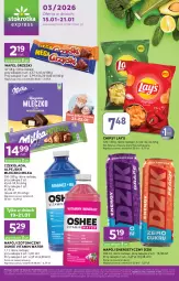 Gazetka promocyjna Stokrotka - Stokrotka Express - Gazetka - ważna od 21.01 do 21.01.2026 - strona 1 - produkty: Warzywa, Gra, Chipsy, Mleczko, Napój izotoniczny, Czekolada, Oshee, Owoce, Napój, Mięso, Milka, LG, Fa