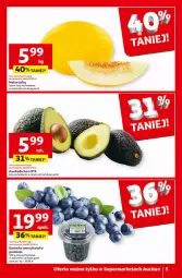 Gazetka promocyjna Auchan - Gazetka Oferty tygodnia! Supermarket Auchan - Gazetka - ważna od 10.04 do 10.04.2024 - strona 5 - produkty: Borówka, Borówka amerykańska, Waga, Melon