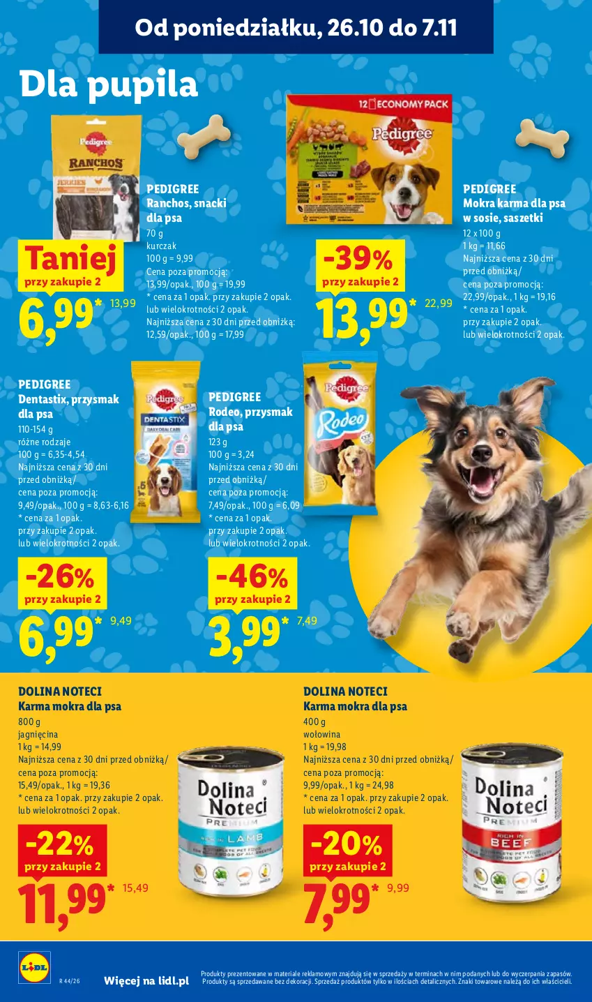 Gazetka promocyjna Lidl - Gazetka - ważna 29.10 do 31.10.2026 - strona 110 - produkty: Kurczak, Mokra karma, Pedigree, Przysmak dla psa, Sos, Wołowina