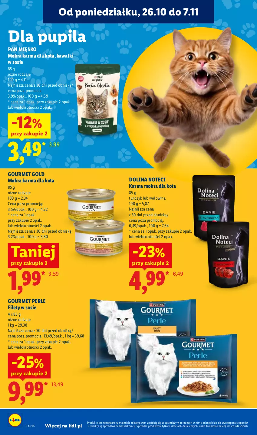 Gazetka promocyjna Lidl - Gazetka - ważna 29.10 do 31.10.2026 - strona 114 - produkty: Gourmet Gold, Kawa, Mokra karma, Sos, Tuńczyk, Wołowina