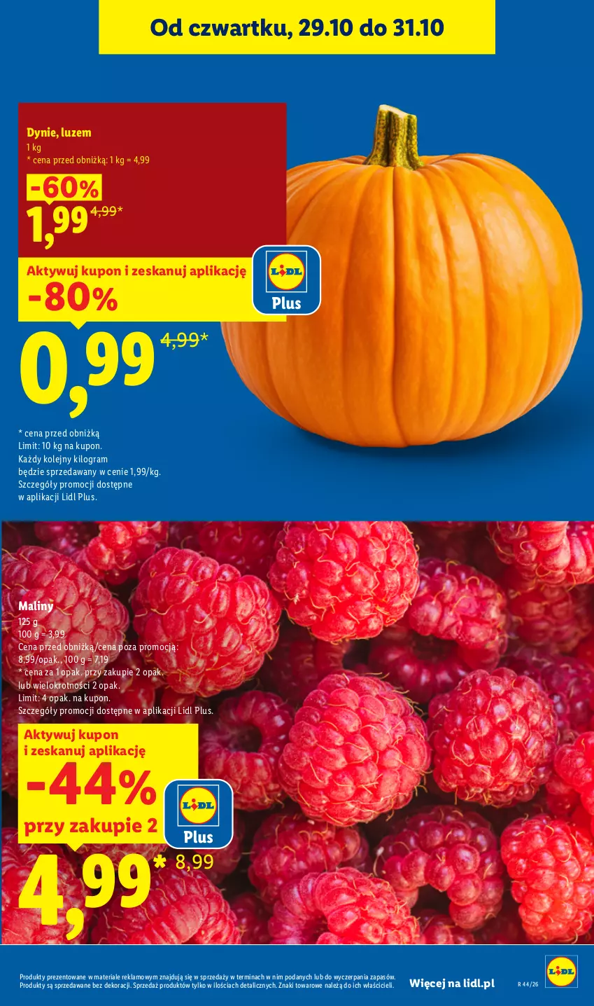 Gazetka promocyjna Lidl - Gazetka - ważna 29.10 do 31.10.2026 - strona 15 - produkty: Gra, Maliny, Olej