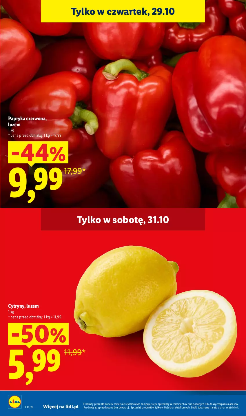 Gazetka promocyjna Lidl - Gazetka - ważna 29.10 do 31.10.2026 - strona 16 - produkty: Cytryny, Papryka, Papryka czerwona