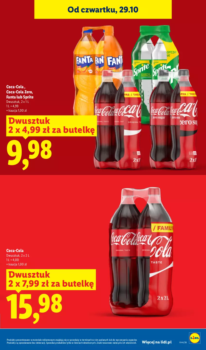 Gazetka promocyjna Lidl - Gazetka - ważna 29.10 do 31.10.2026 - strona 25 - produkty: Coca-Cola, Fa, Fanta, Sprite