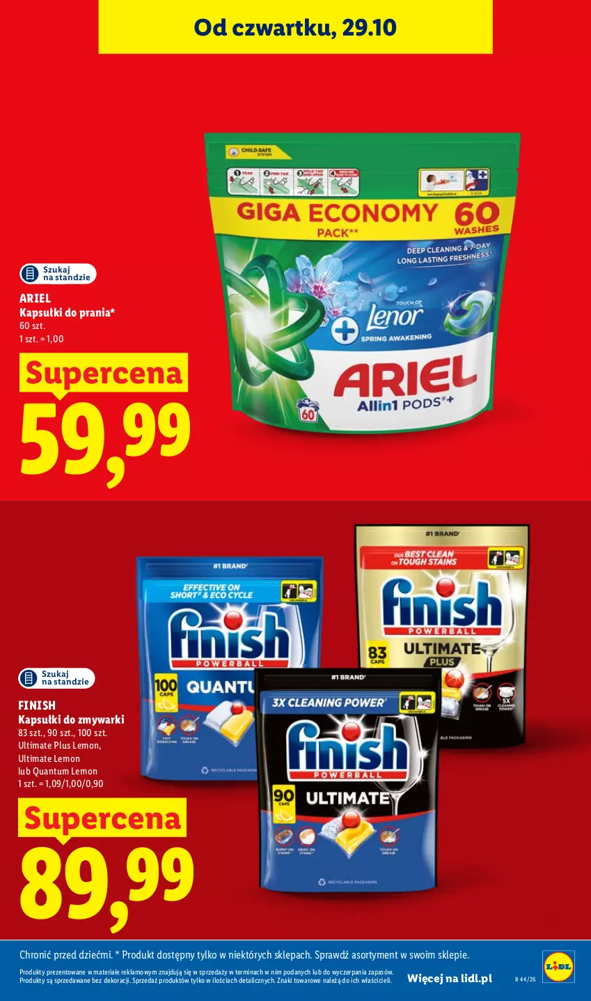 Gazetka promocyjna Lidl - Gazetka - ważna 29.10 do 31.10.2026 - strona 27 - produkty: Ariel, Finish, Kapsułki do prania, Zmywarki