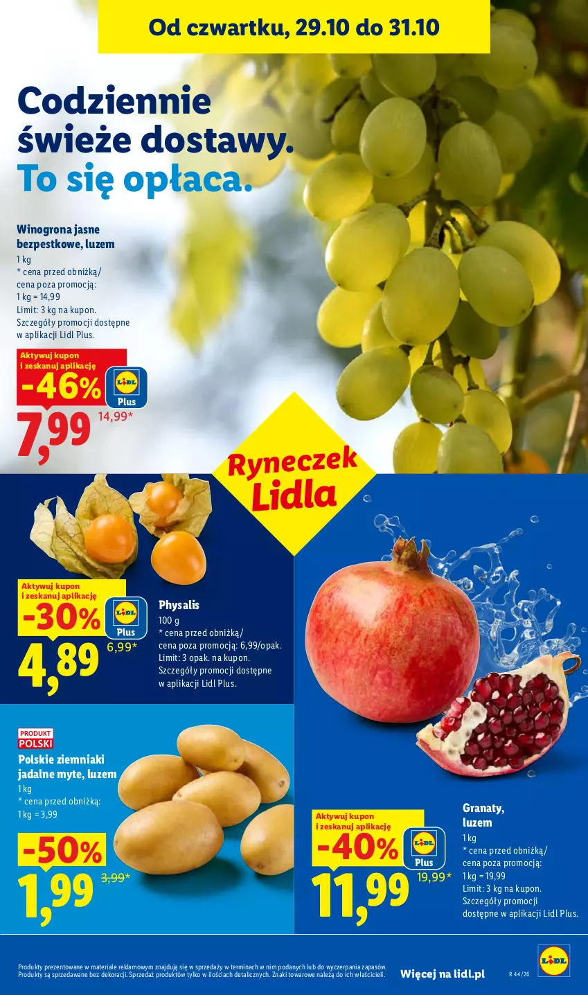 Gazetka promocyjna Lidl - Gazetka - ważna 29.10 do 31.10.2026 - strona 49 - produkty: Gra, Granat, Wino, Winogrona, Ziemniaki