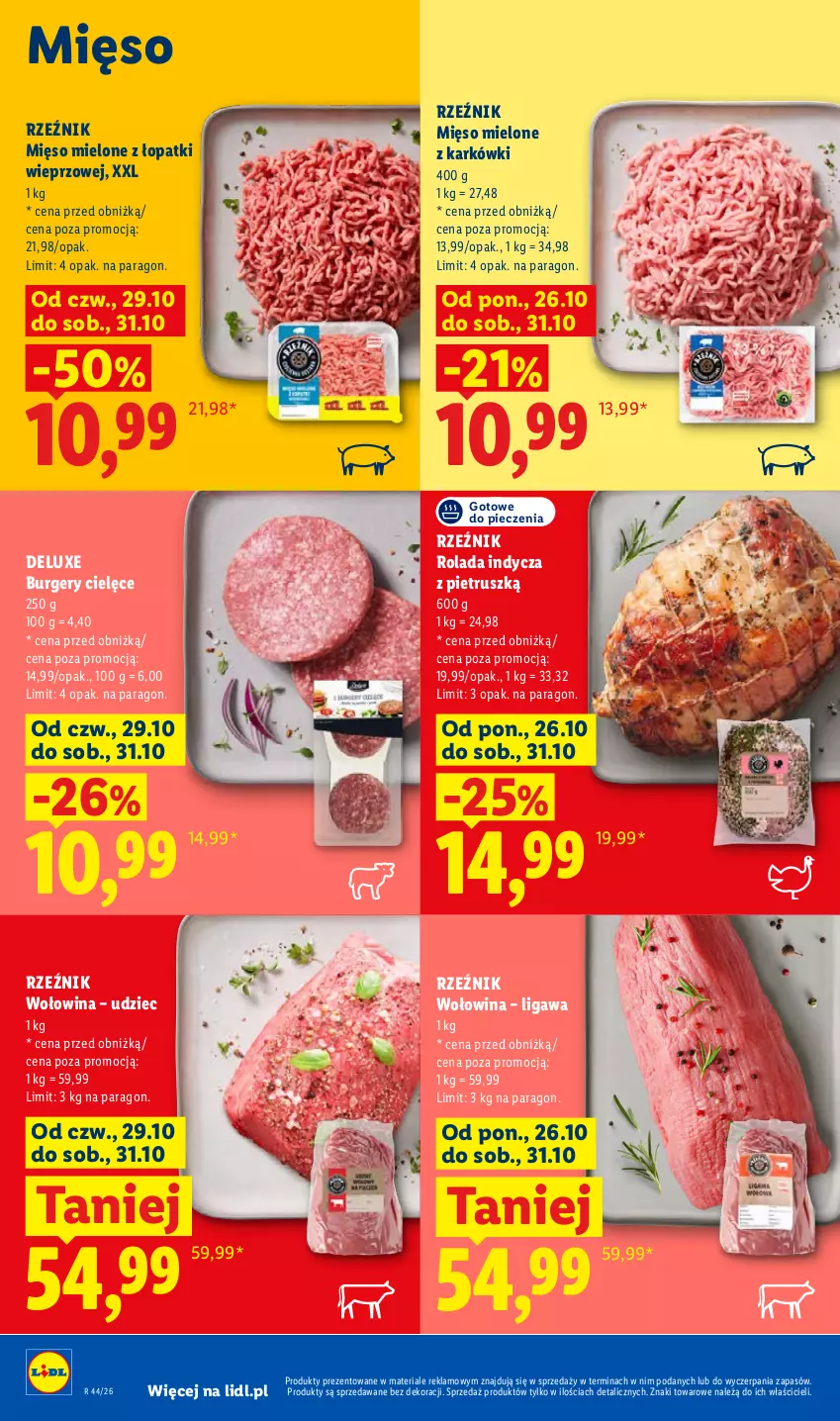 Gazetka promocyjna Lidl - Gazetka - ważna 29.10 do 31.10.2026 - strona 62 - produkty: Burger, Mięso, Mięso mielone, Mięso mielone z łopatki wieprzowej, Piec, Rolada, Wołowina