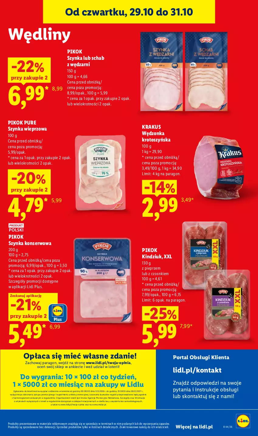 Gazetka promocyjna Lidl - Gazetka - ważna 29.10 do 31.10.2026 - strona 65 - produkty: Gra, Kindziuk, Krakus, Laur, Mola, Pieprz, PIKOK, Por, Portal, Pur, Ser, Szynka, Szynka konserwowa, Szynka wieprzowa