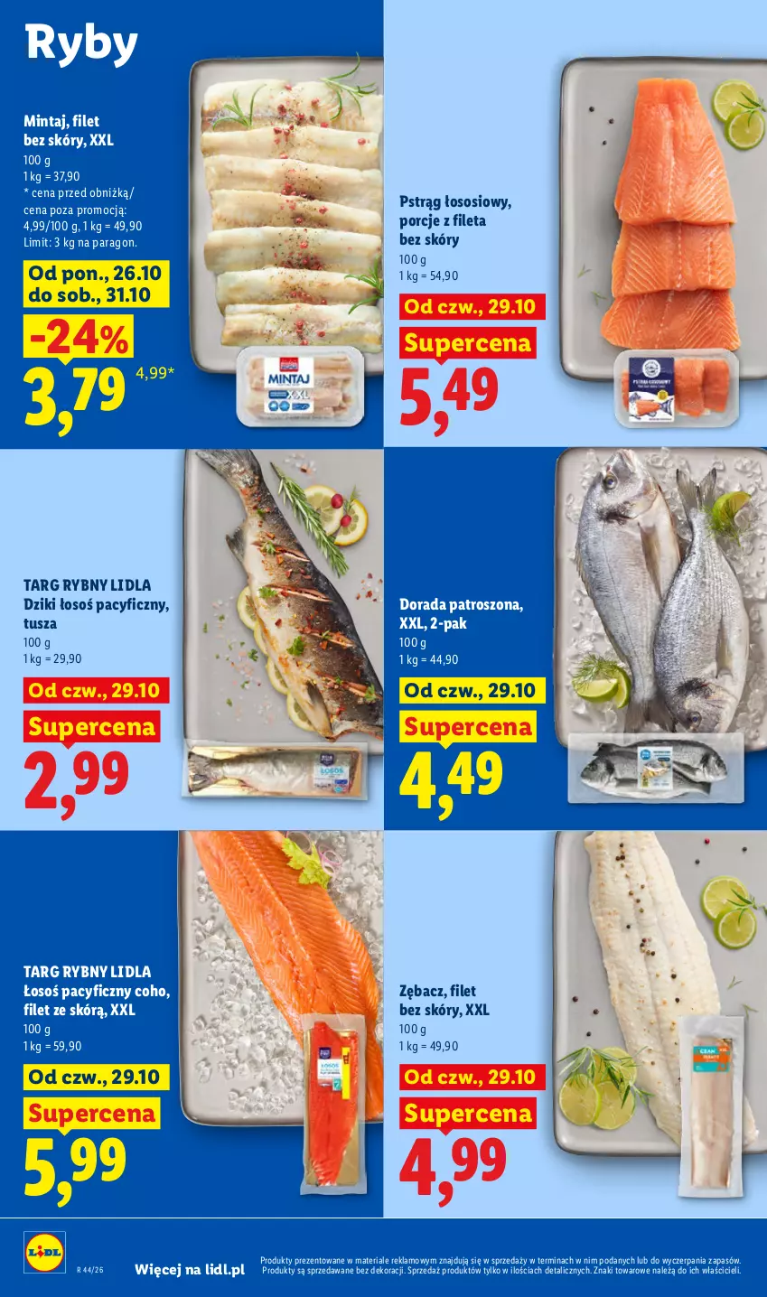 Gazetka promocyjna Lidl - Gazetka - ważna 29.10 do 31.10.2026 - strona 66 - produkty: Mintaj, Por, Pstrąg, Pstrąg łososiowy, Sos, Tusz