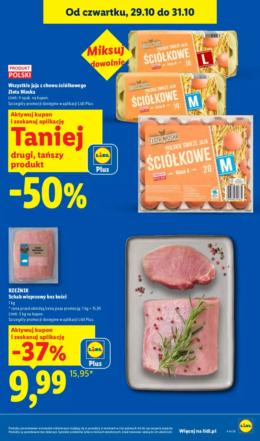 Gazetka promocyjna Lidl - Gazetka - ważna 29.10 do 31.10.2026 - strona 7 - produkty: Jaja, Schab wieprzowy