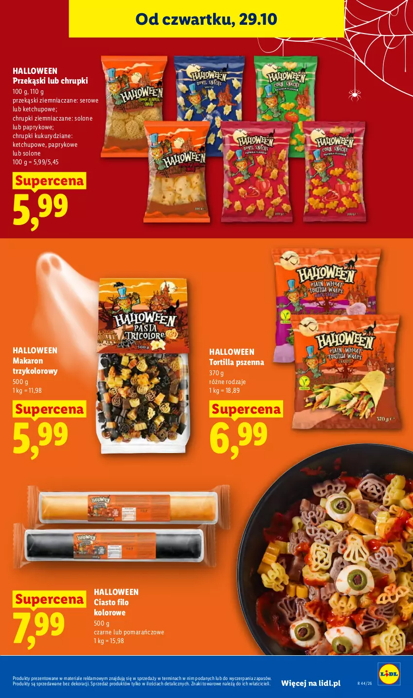 Gazetka promocyjna Lidl - Gazetka - ważna 29.10 do 31.10.2026 - strona 71 - produkty: Chrupki, Ketchup, Makaron, Ser, Tortilla
