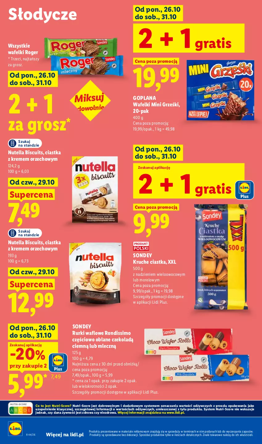 Gazetka promocyjna Lidl - Gazetka - ważna 29.10 do 31.10.2026 - strona 78 - produkty: Ciastka, Goplana, Gra, Grześki, LANA, Mini Grześki, Nutella, Rurki