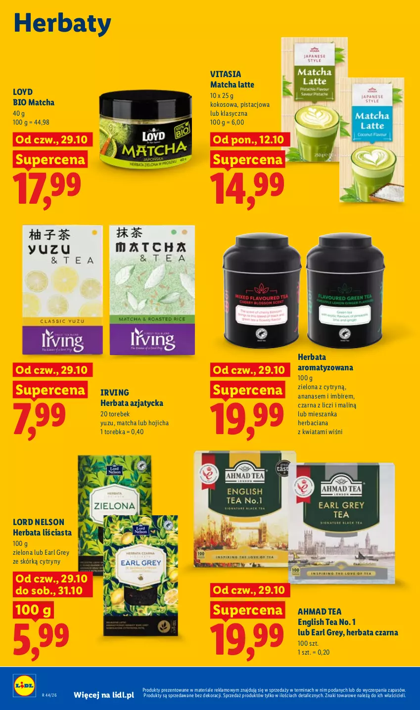 Gazetka promocyjna Lidl - Gazetka - ważna 29.10 do 31.10.2026 - strona 82 - produkty: Ananas, Cytryny, Earl Grey, Herbata, Herbata czarna, Imbir, Irving, Kokos, Liczi, Loyd, Torebka