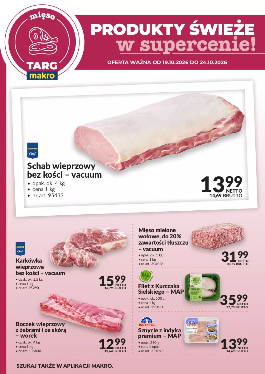 Gazetka promocyjna Makro - Targ MAKRO - oferta świeża w super cenach! - ważna 19.10 do 24.10.2026 - strona 2 - produkty: Boczek, Boczek wieprzowy, Karkówka wieprzowa, Kurczak, Mięso, Mięso mielone, Schab wieprzowy