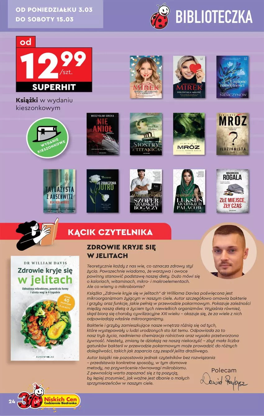 Gazetka promocyjna Biedronka - Okazje Tygodnia - ważna 01.03 do 15.03.2025 - strona 24 - produkty: Gin, Grzyby, Kret, Książka, O nas, Owoce, Sok, Wagi, Warzywa, Warzywa i owoce, Zdrowie