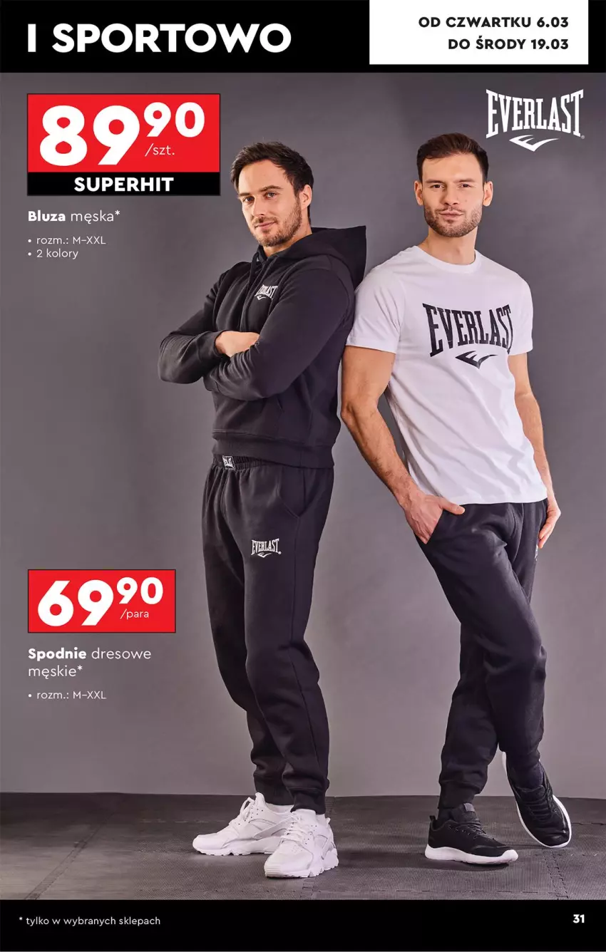 Gazetka promocyjna Biedronka - Okazje Tygodnia - ważna 01.03 do 15.03.2025 - strona 31 - produkty: Bluza, Dres, Por, Ser, Spodnie, Spodnie dresowe