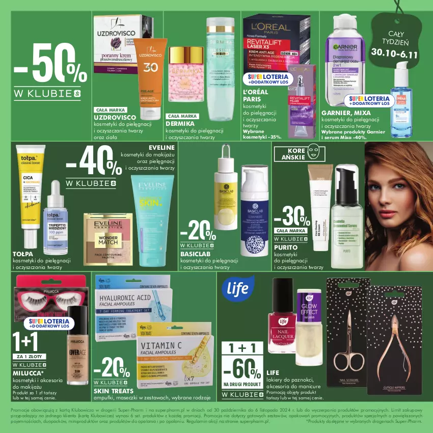 Gazetka promocyjna Super Pharm - ważna 30.10 do 06.11.2024 - strona 7 - produkty: Basiclab, Dermika, Eveline, Garnier, Kosmetyki do pielęgnacji, L’Oréal, Lakier, Makijaż, Mixa, Pur, Rum, Ser, Serum, Tołpa, Top