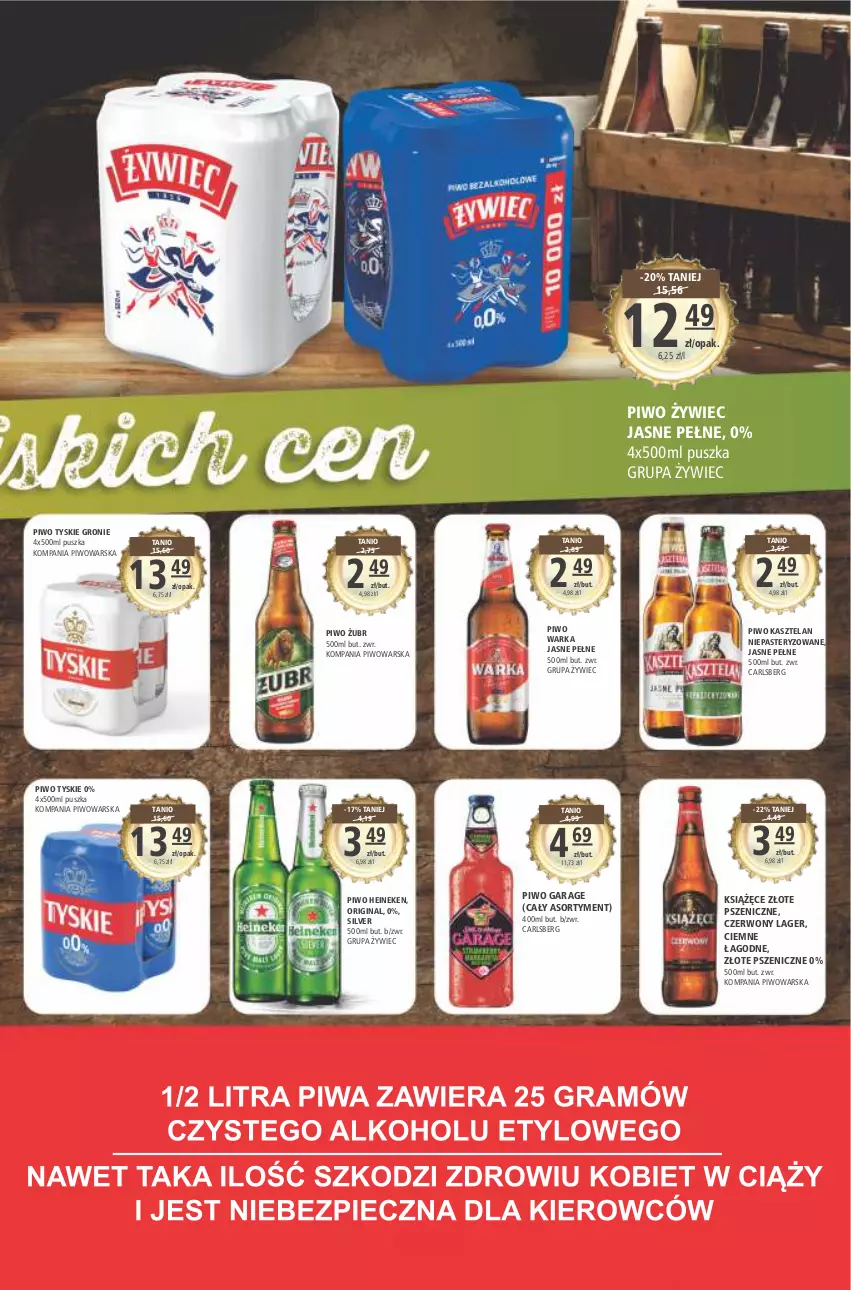 Gazetka promocyjna Arhelan - Gazetka - ważna 08.04 do 17.04.2022 - strona 19 - produkty: Carlsberg, Gin, Heineken, Kasztelan, Książęce, Piwo, Tyskie, Warka