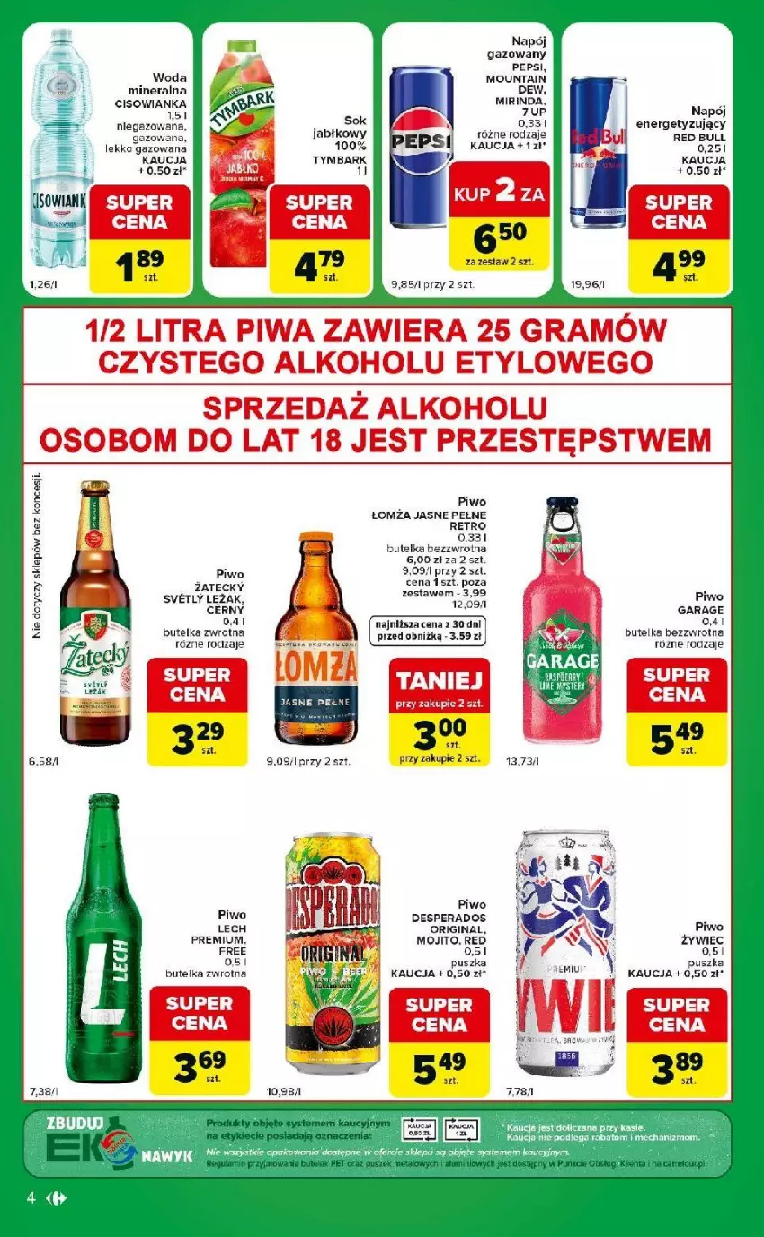 Gazetka promocyjna Carrefour - Gazetka Express w SUMIE ekspresowe zakupy - ważna 09.06 do 15.06.2026 - strona 4 - produkty: Cisowianka, Desperados, Gin, Gra, Napój, Pepsi, Piwa, Piwo, Sok, Tymbark, Woda