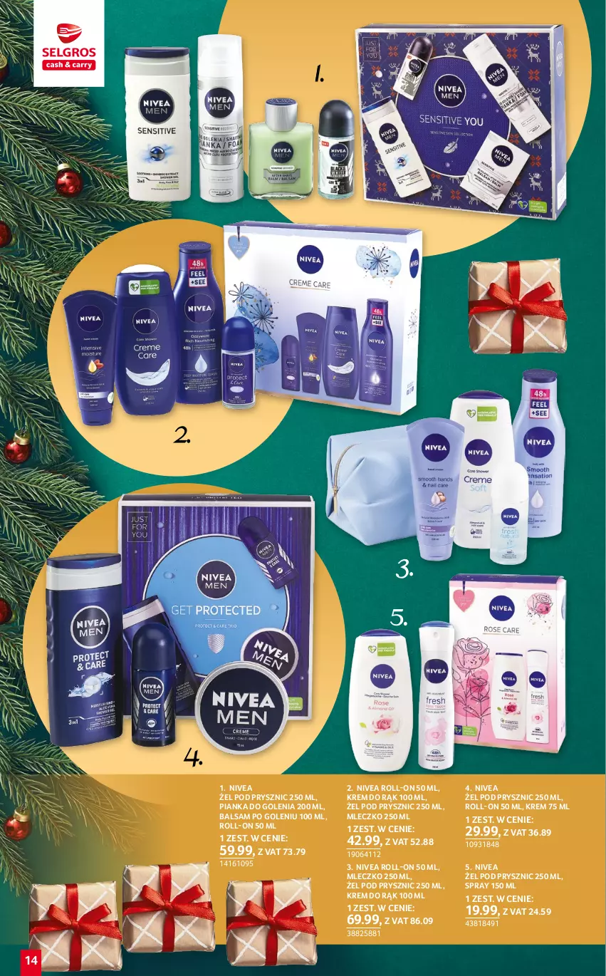 Gazetka promocyjna Selgros - Katalog Prezenty - ważna 01.12 do 14.12.2022 - strona 14 - produkty: Balsam po goleniu, Krem do rąk, Mleczko, Nivea, Pianka do golenia