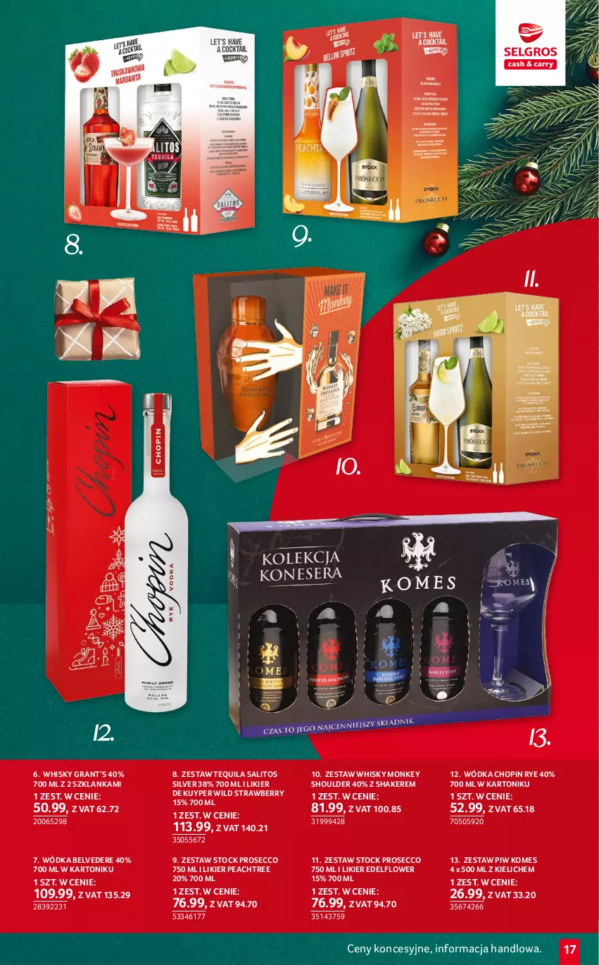 Gazetka promocyjna Selgros - Katalog Prezenty - ważna 01.12 do 14.12.2022 - strona 17 - produkty: Gra, Likier, Prosecco, Stock, Szklanka, Tequila, Tonik, Whisky, Wódka