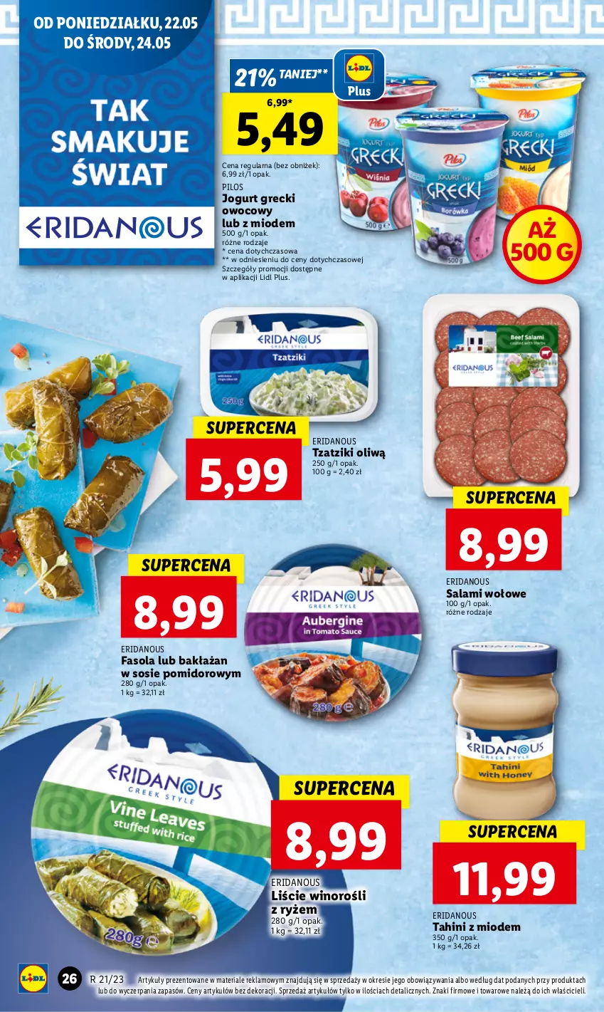 Gazetka promocyjna Lidl - GAZETKA - ważna 22.05 do 24.05.2023 - strona 30 - produkty: Fa, Fasola, Jogurt, Pilos, Ryż, Salami, Sos, Wino