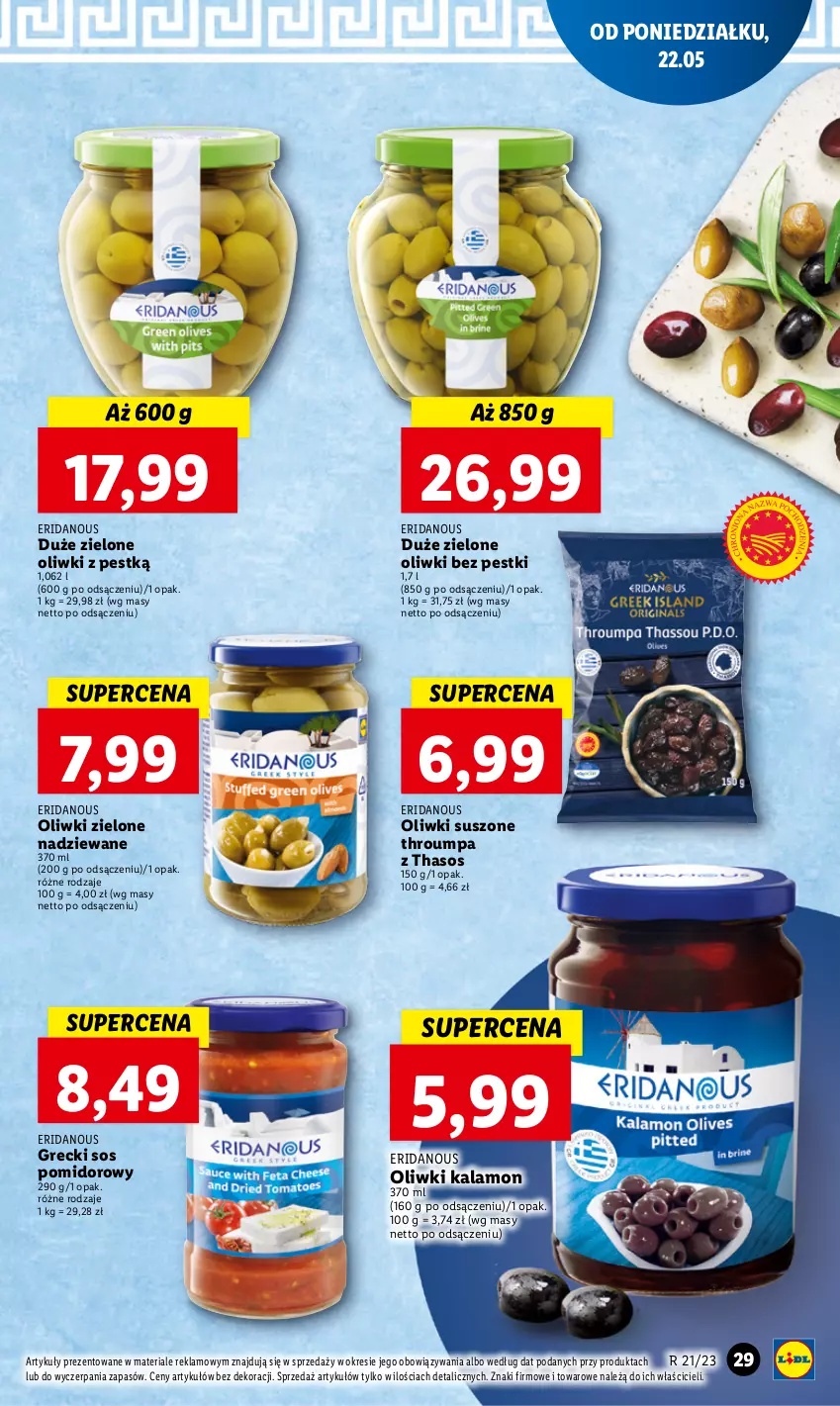 Gazetka promocyjna Lidl - GAZETKA - ważna 22.05 do 24.05.2023 - strona 33 - produkty: Oliwki, Oliwki zielone, Sos, Sos pomidorowy