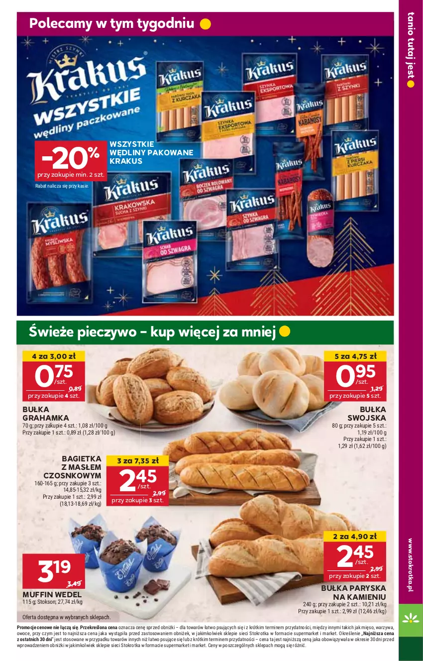 Gazetka promocyjna Stokrotka - Supermarket - ważna 28.12.2024 do 02.01.2025 - strona 13 - produkty: Bagietka, Bułka, Bułka grahamka, Gra, HP, Krakus, Piec, Pieczywo