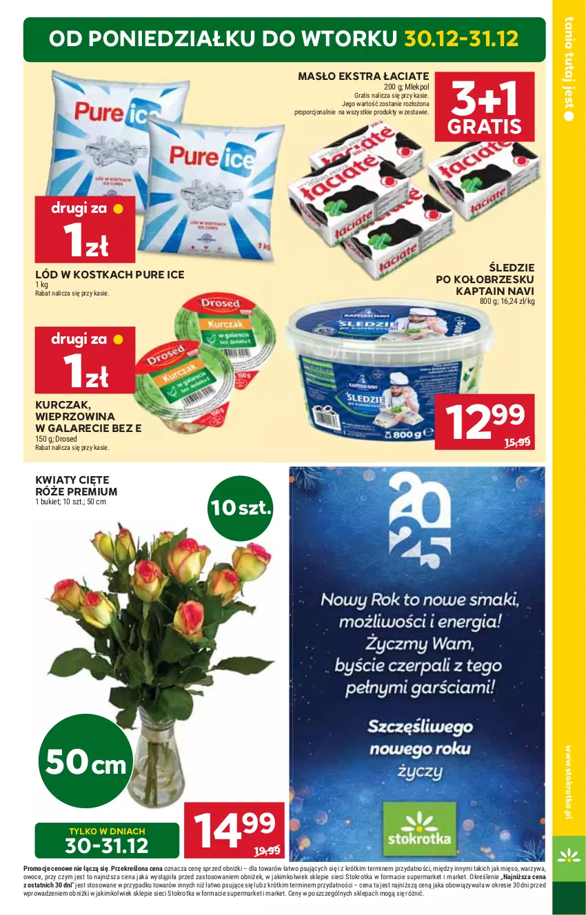 Gazetka promocyjna Stokrotka - Supermarket - ważna 28.12.2024 do 02.01.2025 - strona 5 - produkty: Gala, Gra, HP, Kurczak, Kwiaty cięte, Masło, Por, Pur, Wieprzowina