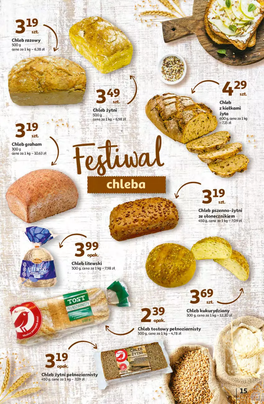 Gazetka promocyjna Auchan - przeNISKIE CENY PRODUKTY przeEKOLOGICZNE Hipermarkety - ważna 02.06 do 08.06.2022 - strona 15 - produkty: Chleb, Chleb tostowy, Gra