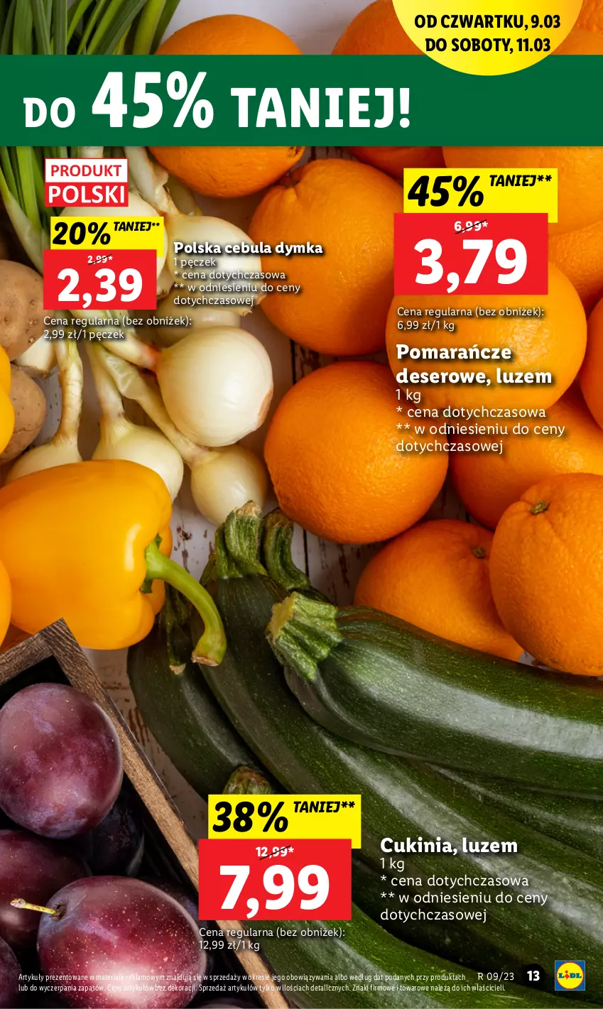 Gazetka promocyjna Lidl - GAZETKA - ważna 09.03 do 11.03.2023 - strona 13 - produkty: Cebula, Deser, Pomarańcze, Ser