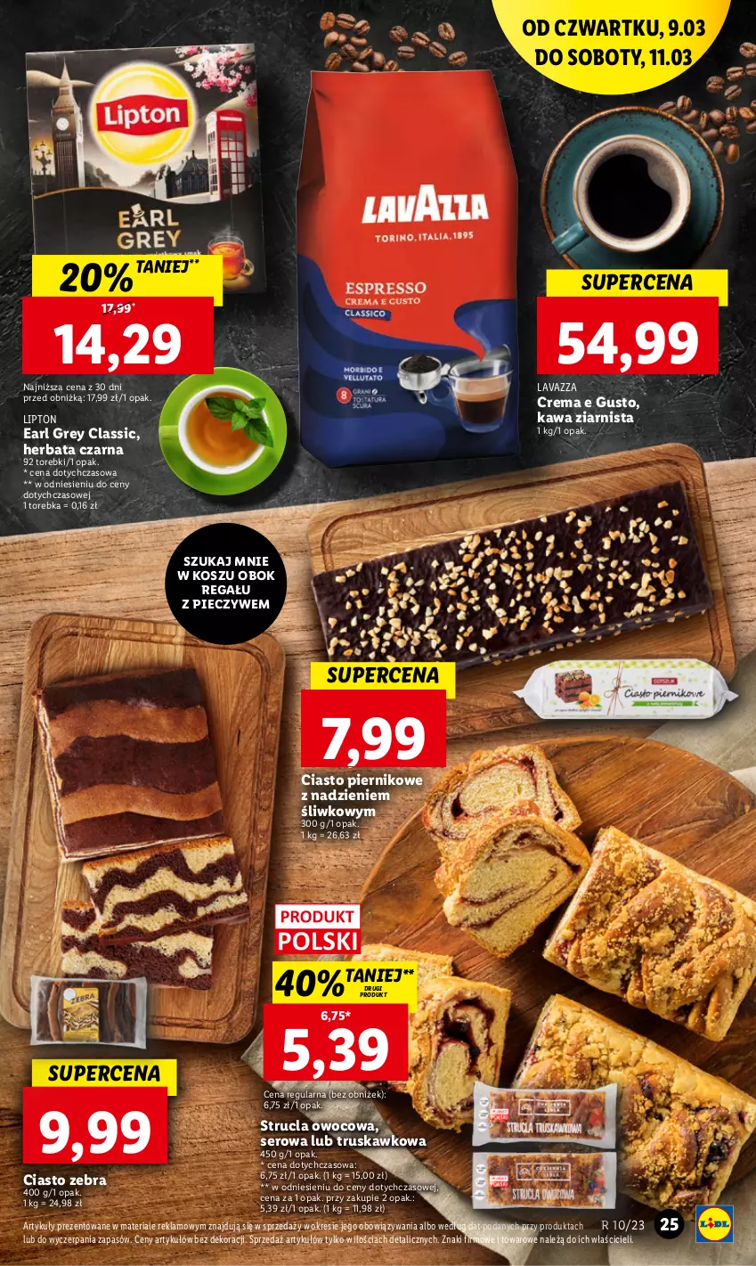 Gazetka promocyjna Lidl - GAZETKA - ważna 09.03 do 11.03.2023 - strona 27 - produkty: Earl Grey, Herbata, Herbata czarna, Kawa, Kawa ziarnista, Kosz, Lavazza, Lipton, Piec, Piernik, Regał, Ser, Smoothie, Strucla, Torebka