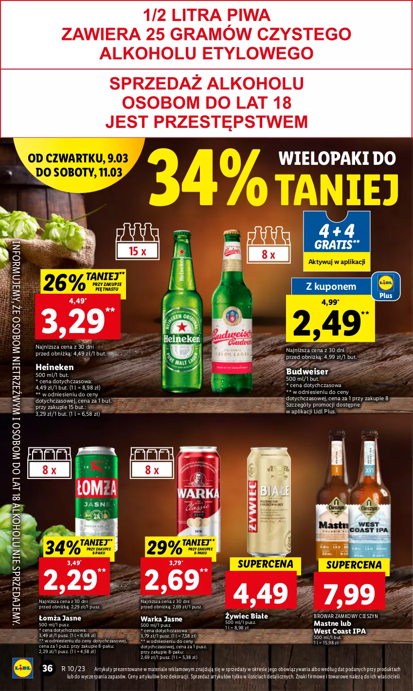 Gazetka promocyjna Lidl - GAZETKA - ważna 09.03 do 11.03.2023 - strona 38 - produkty: Carlsberg, Gra, Heineken, Kasztelan, Ser, Syrop, Tyskie, Warka