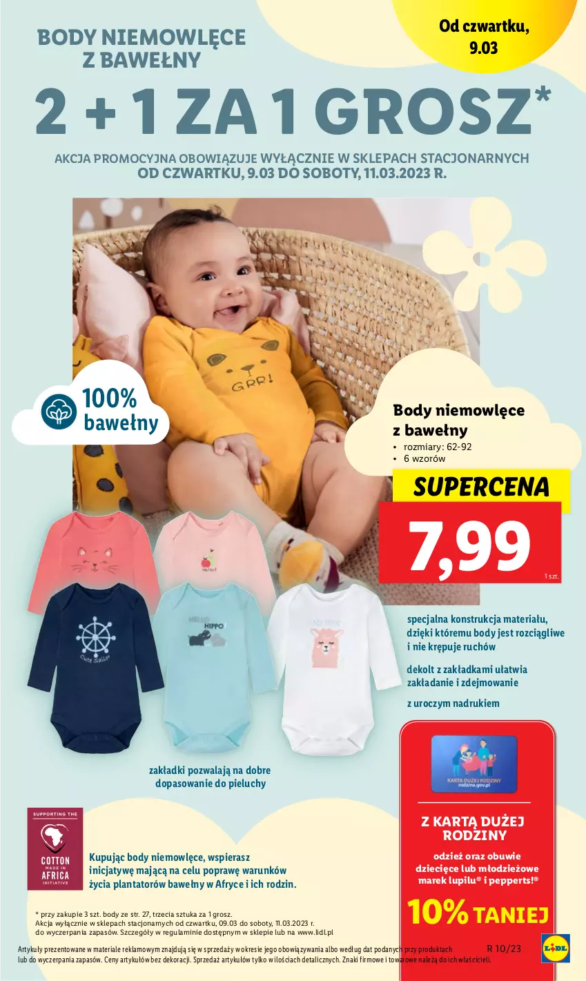 Gazetka promocyjna Lidl - GAZETKA - ważna 09.03 do 11.03.2023 - strona 49 - produkty: Body, Dzieci, Obuwie, Pieluchy