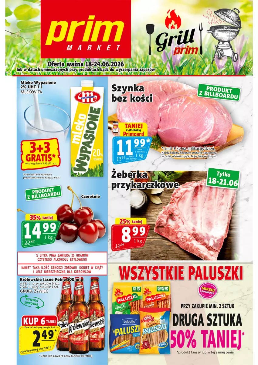 Gazetka promocyjna Prim Market - ważna 18.06 do 24.06.2026 - strona 1 - produkty: Gra, Mleko, Olej, Piec, Piwa