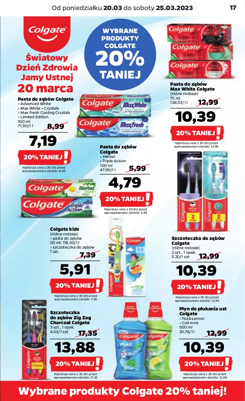 Gazetka promocyjna Netto - Artykuły spożywcze - ważna 20.03 do 25.03.2023 - strona 17 - produkty: Colgate, LG, Pasta do zębów, Płyn do płukania, Szczoteczka, Szczoteczka do zębów