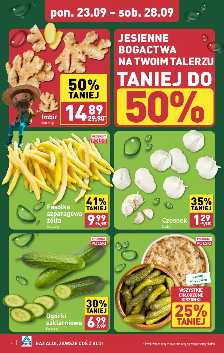 Gazetka promocyjna Aldi - Pełna oferta - ważna 23.09 do 28.09.2024 - strona 2 - produkty: Czosnek, Fa, Imbir, Talerz