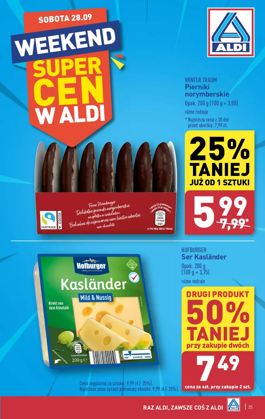 Gazetka promocyjna Aldi - Pełna oferta - ważna 23.09 do 28.09.2024 - strona 25 - produkty: Burger, Hofburger, Piernik, Ser