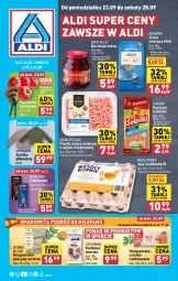 Gazetka promocyjna Aldi - Pełna oferta - Gazetka - ważna od 28.09 do 28.09.2024 - strona 1 - produkty: Mięso mielone z szynki, Ciastka, Mięso mielone, Parówki sokoliki, Sok, Ser, Smakowita, Borówka, Sokołów, Jaja, Parówki, Mięsne specjały, Kurtka, Kawa mielona, Kawa, Czekolada, Moser Roth, Kiełbasa, Pomidory, Mięso, Fa